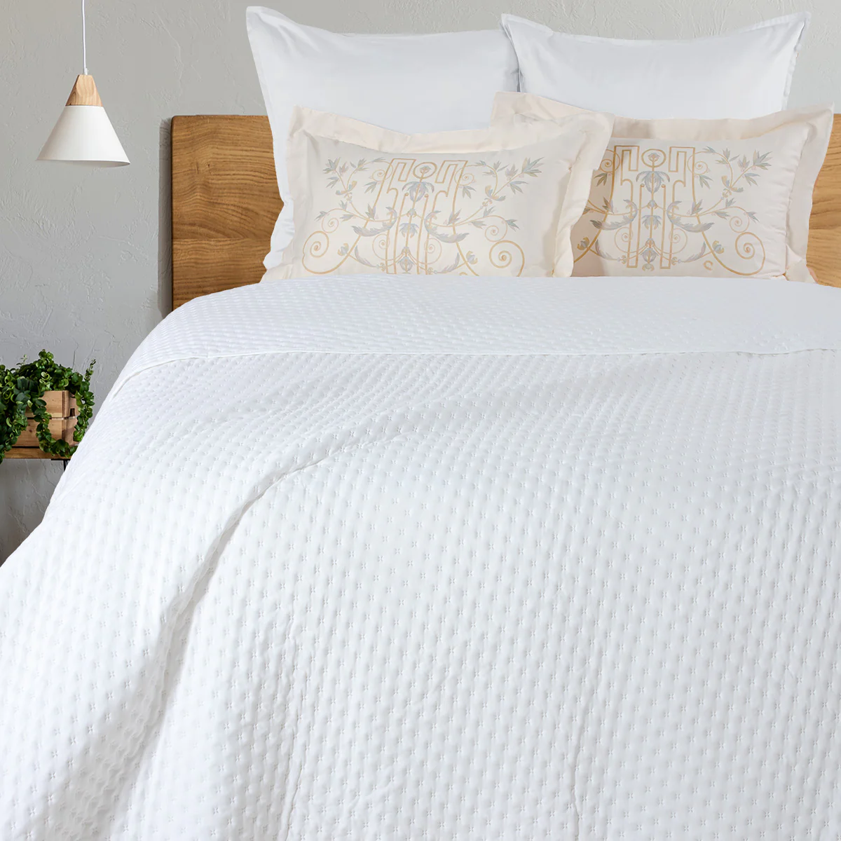 Κουβερλί Υπέρδιπλο Washed White 240x220εκ.
