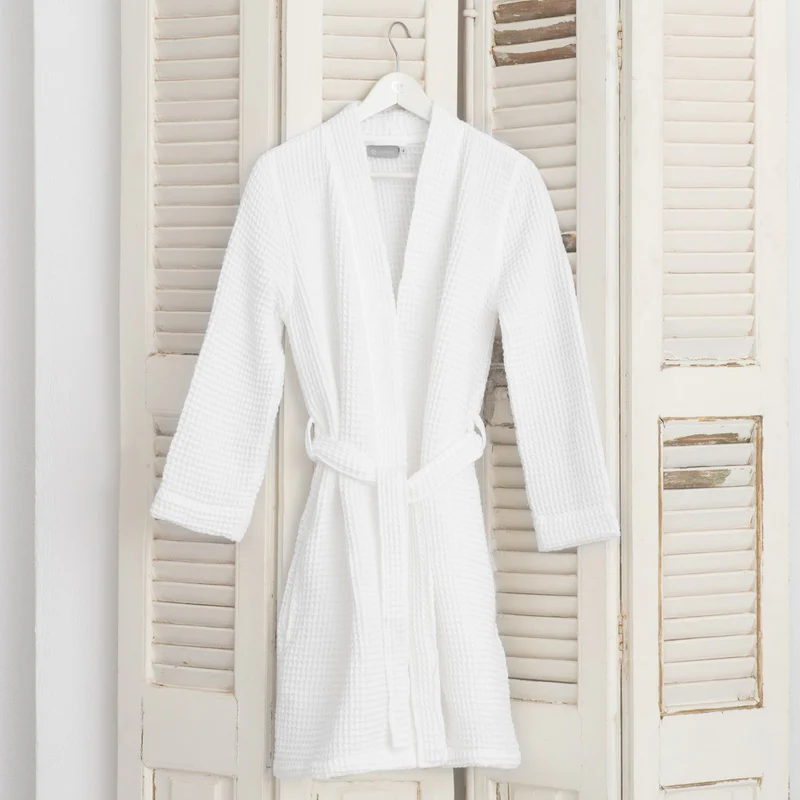 White pique bathrobe