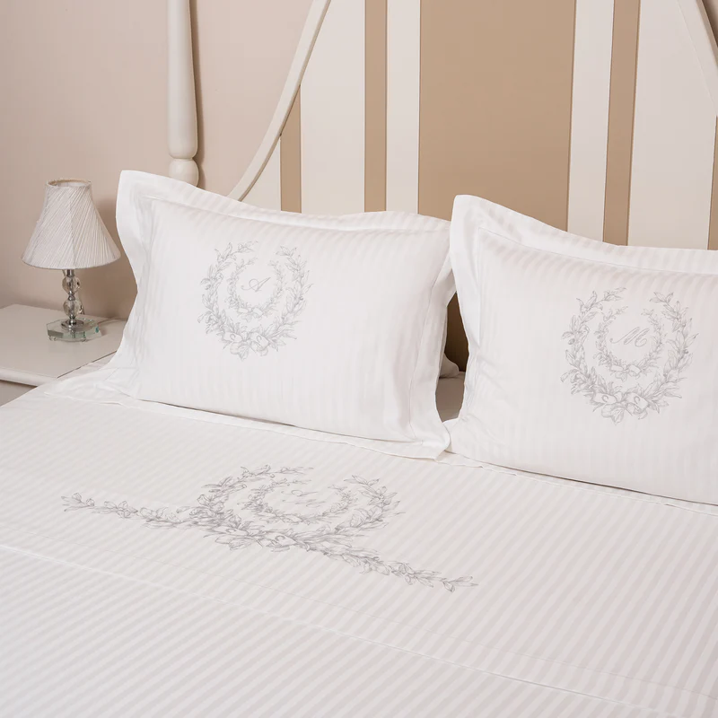 SHEETS YBACKPLA INITIAL WITH MONOGRAM WHITE 4PCS. 240X270CM.