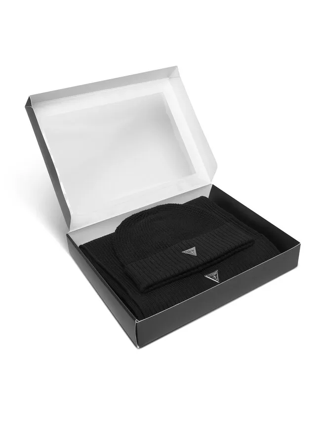 Σετ Κασκόλ και Σκούφος · Μαύρο