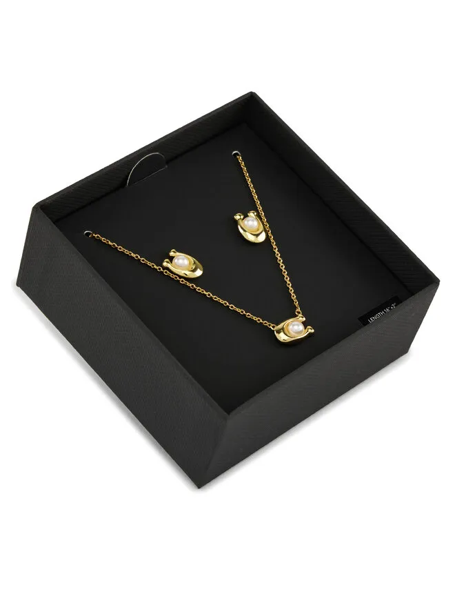 Σετ κολιέ και σκουλαρίκια · Χρυσό