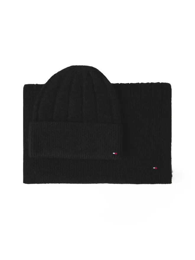 Σετ Κασκόλ και Σκούφος · Μαύρο