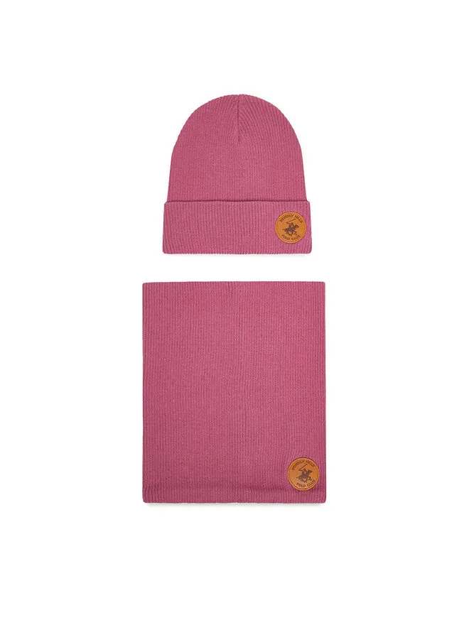 Σετ σκούφος και κασκόλ λαιμός · Ροζ