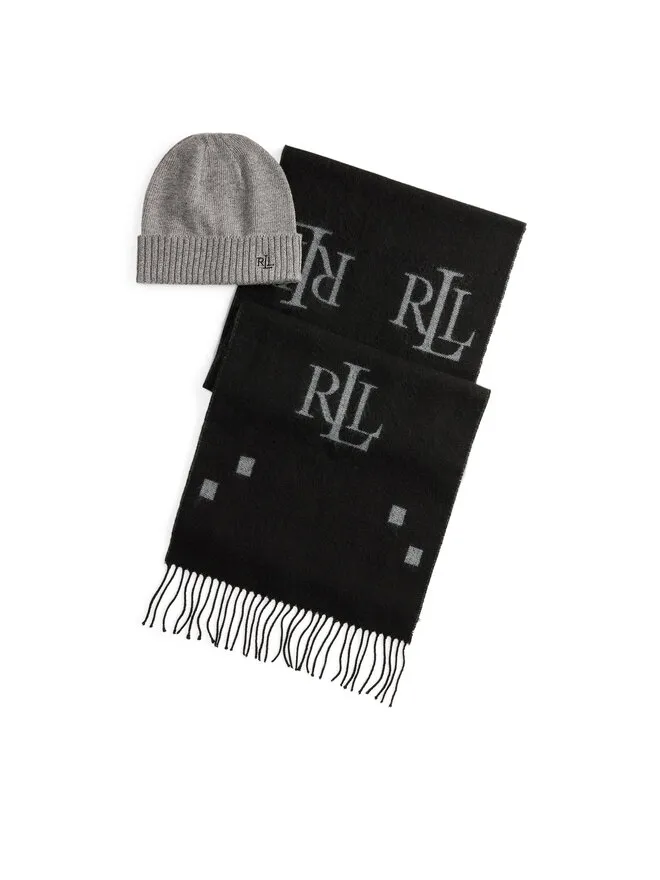 Σετ Κασκόλ και Σκούφος · Μαύρο