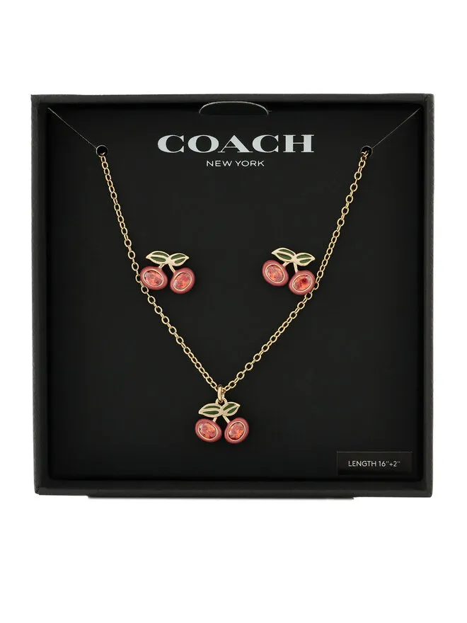 Σετ κολιέ και σκουλαρίκια · Χρυσό · Μέταλλο, Γυαλί