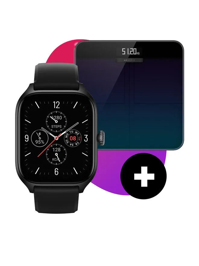 Amazfit Σετ Smartwatch με ζυγαριά Smart Scale · Μαύρο