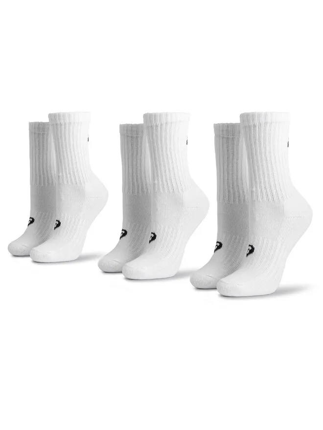 Asics Σετ 3 ζευγάρια ψηλές κάλτσες unisex · Λευκό