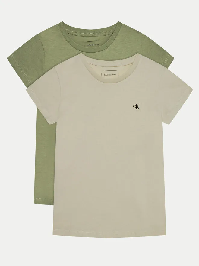 Calvin Klein Jeans Σετ 2 T-Shirts · Χακί