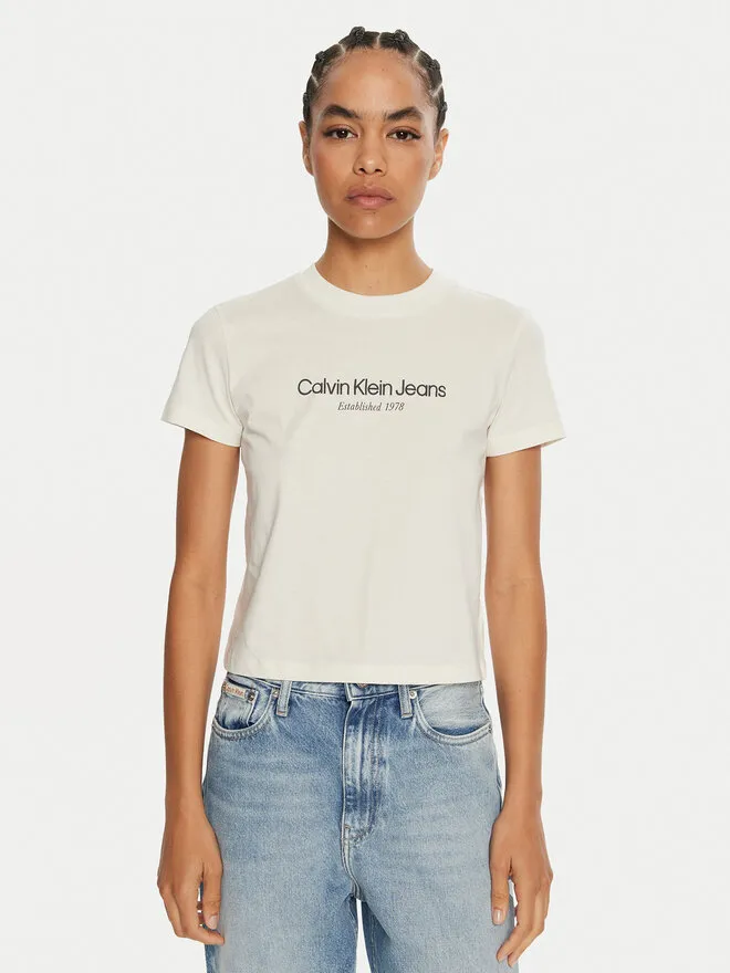 Calvin Klein Jeans T-Shirt · Εκρού