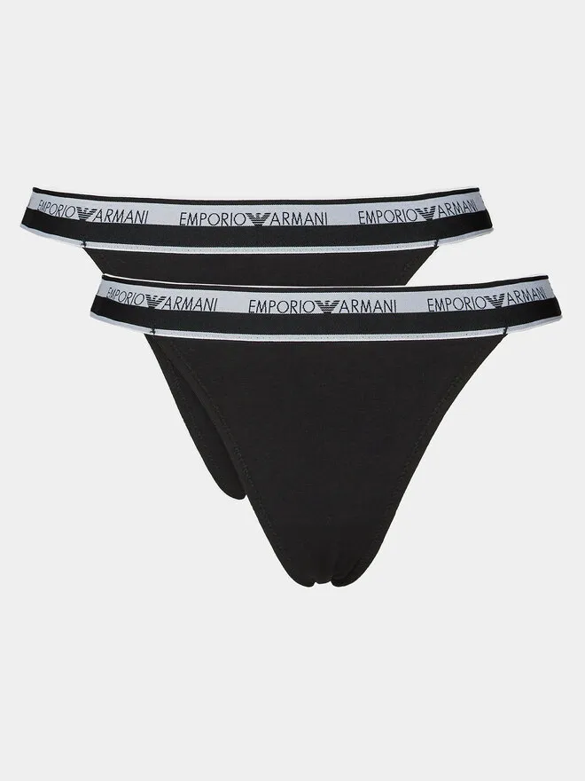 Emporio Armani Underwear Σετ 2 τεμάχια στρίνγκ · Μαύρο