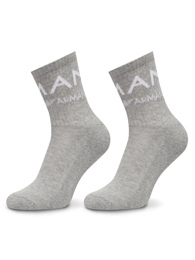 Emporio Armani Underwear Σετ 2 ζευγάρια ψηλές κάλτσες γυναικείες · Γκρι