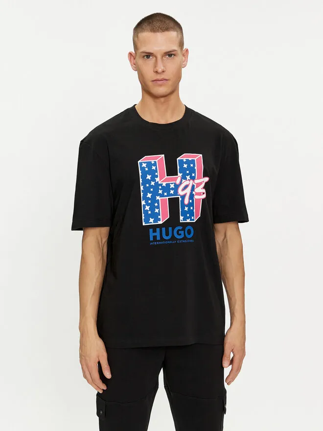 HUGO T-Shirt · Μαύρο