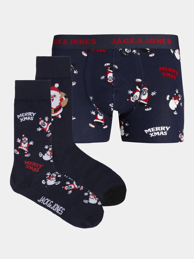 Jack&Jones Junior Σετ μποξεράκια και κάλτσες · Σκούρο μπλε
