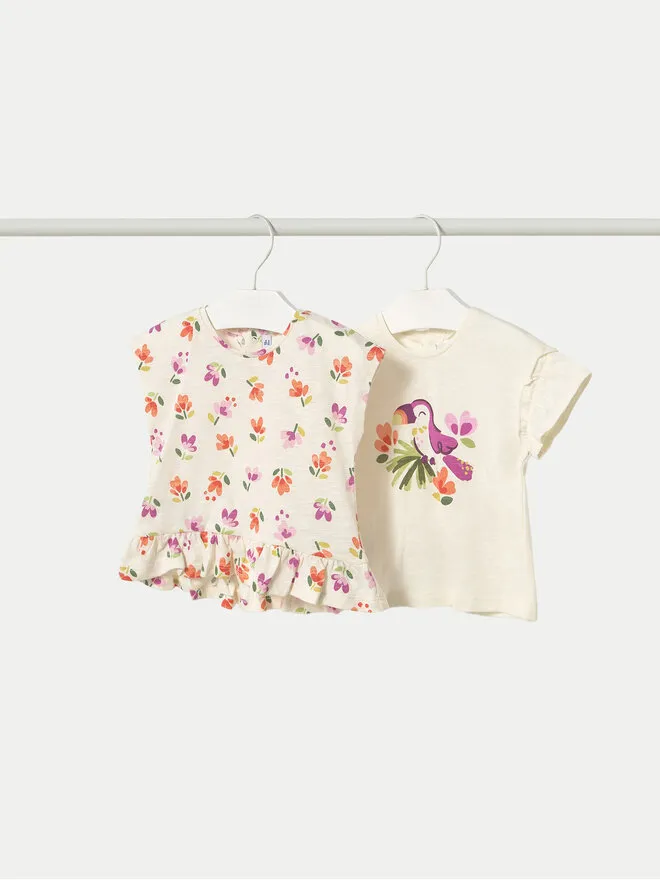 Mayoral Σετ 2 T-Shirts · Μπεζ