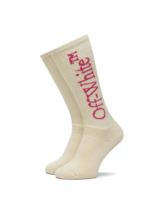 Off-White Κάλτσες Ψηλές Ανδρικές · Εκρού