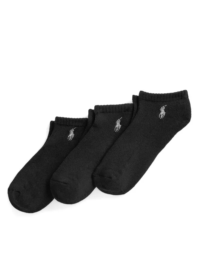 Polo Ralph Lauren Σετ κοντές κάλτσες ανδρικές 3 τεμαχίων · Μαύρο