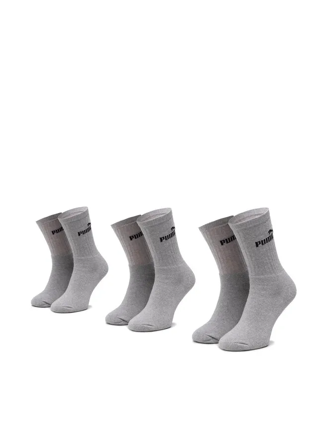 Puma Σετ 3 ζευγάρια ψηλές κάλτσες unisex · Γκρι