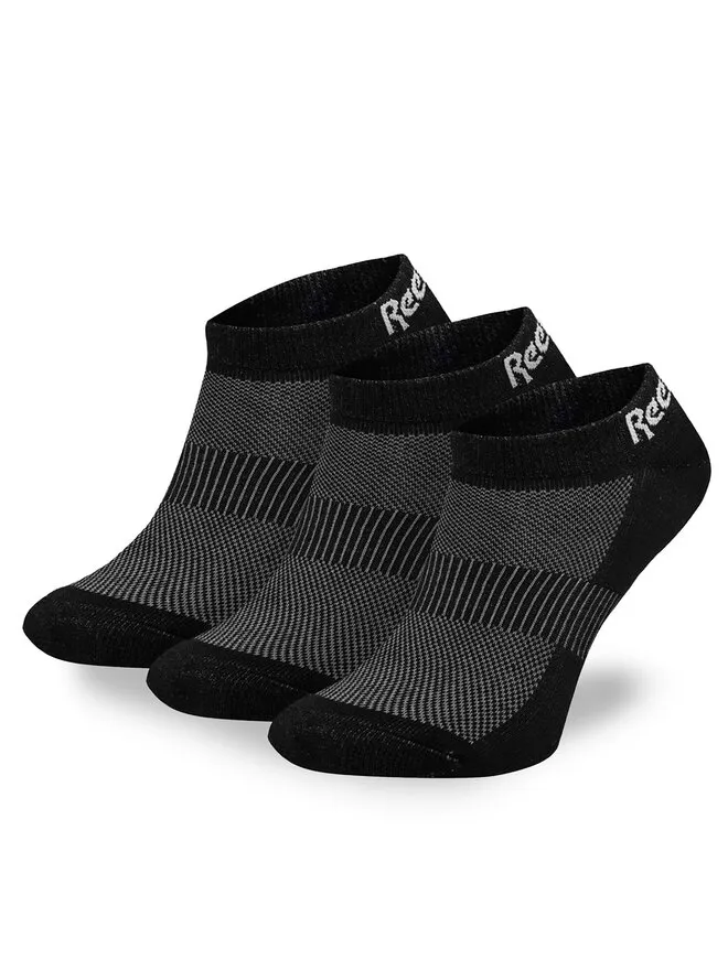 Reebok Σετ 3 ζευγάρια κοντές κάλτσες unisex · Μαύρο