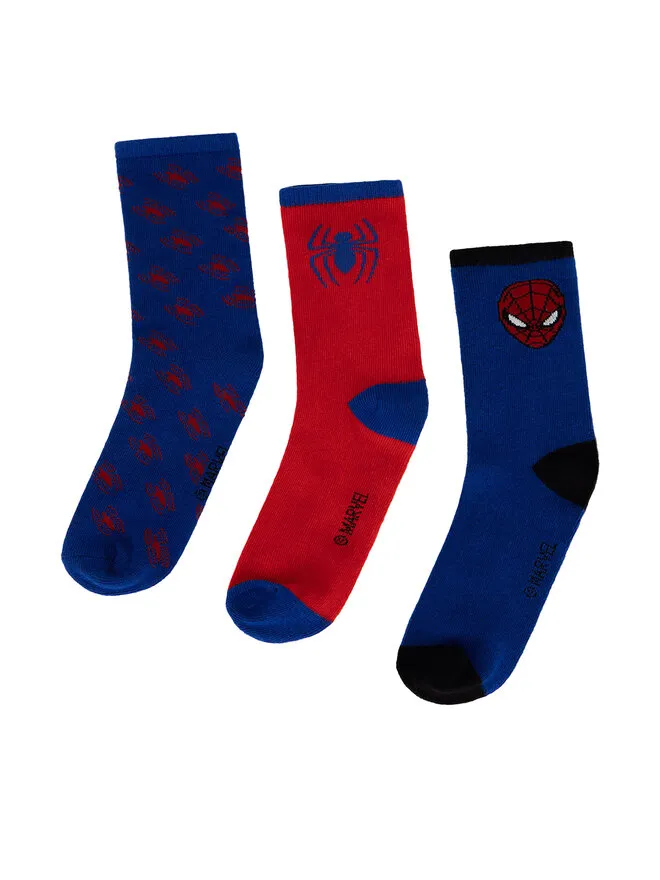 Spiderman Ultimate Σετ ψηλές κάλτσες παιδικές 3 τεμαχίων · Μπλε