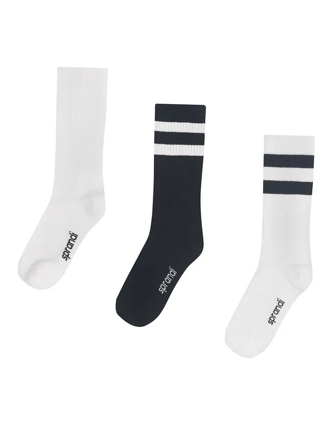 Sprandi Σετ 3 ζευγάρια ψηλές κάλτσες unisex 0UB-002-AW23 (3-pack) Μαύρο