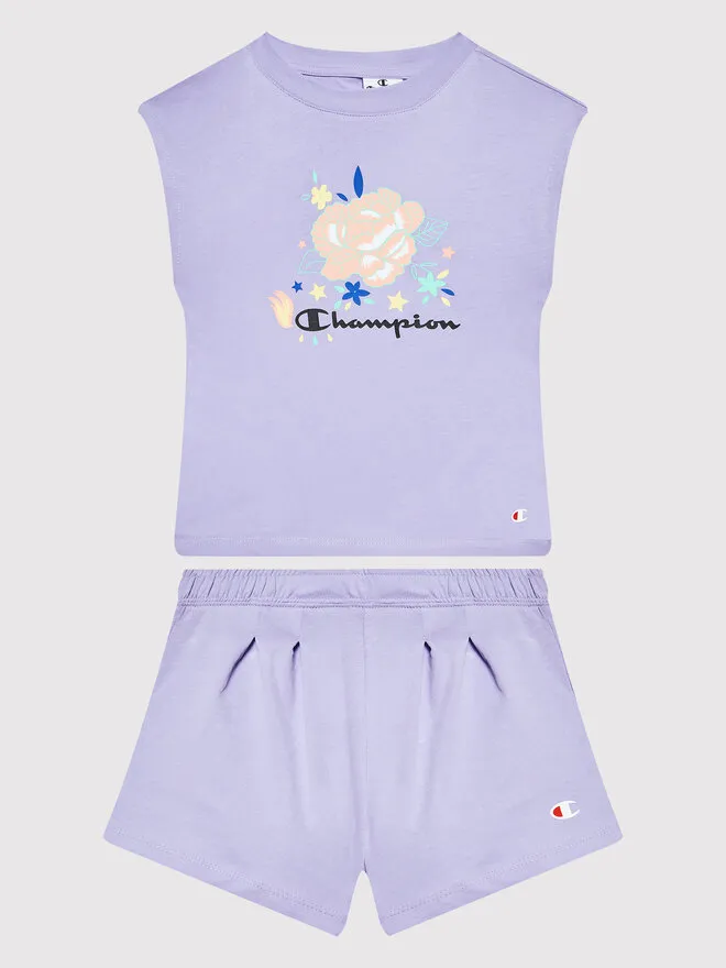 Σετ t-shirt και αθλητικό σορτς · Μωβ