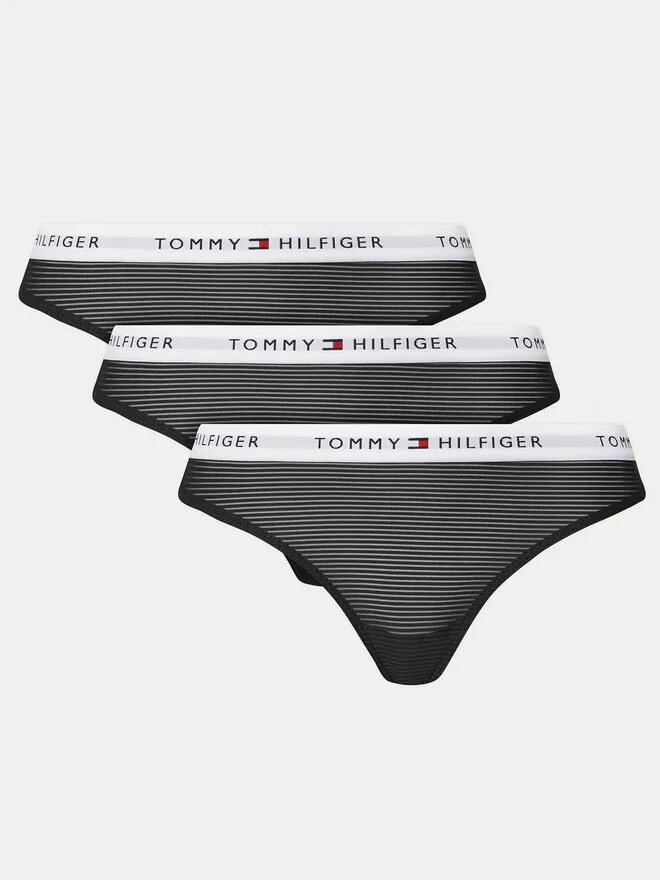 Tommy Hilfiger Σετ 3 τεμάχια στρίνγκ · Μαύρο