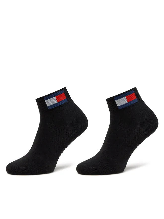 Tommy Jeans Σετ 2 ζευγάρια ψηλές κάλτσες unisex · Μαύρο