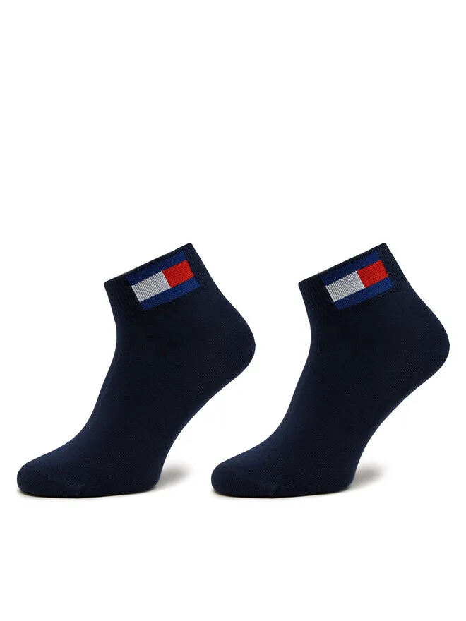 Tommy Jeans Σετ 2 ζευγάρια ψηλές κάλτσες unisex · Σκούρο μπλε