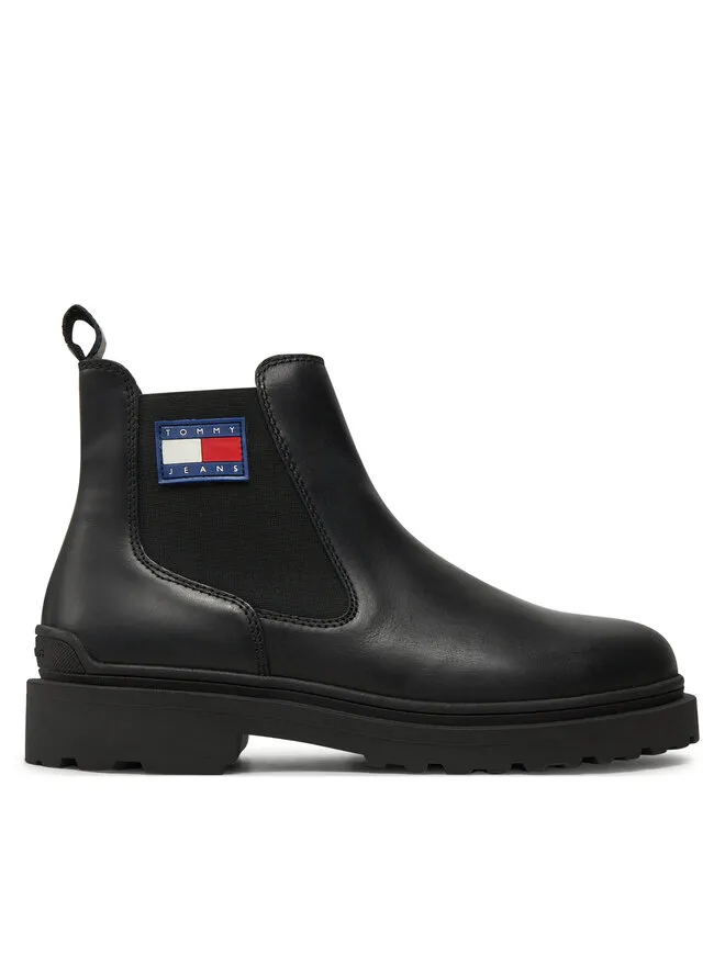 Tommy Jeans Μποτάκια με λάστιχο · Μαύρο