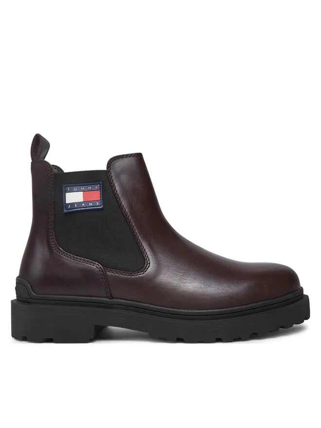Tommy Jeans Μποτάκια με λάστιχο · Καφέ
