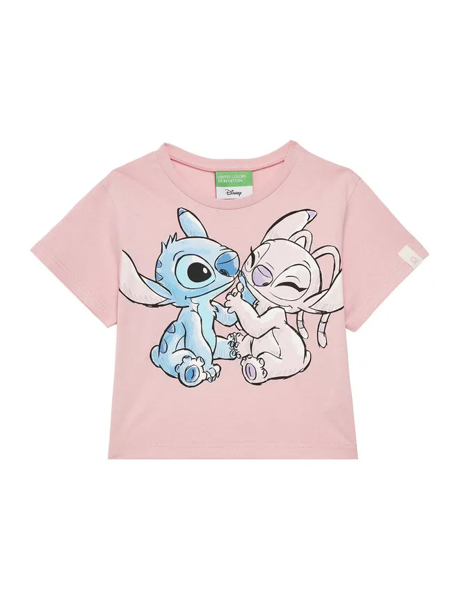 United Colors Of Benetton T-Shirt · Lilo & Stitch · Ροζ