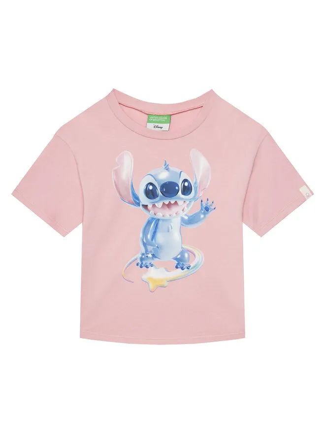 United Colors Of Benetton T-Shirt · Lilo & Stitch · Ροζ