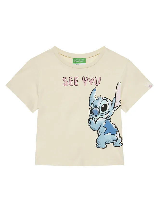 United Colors Of Benetton T-Shirt · Lilo & Stitch · Μπεζ