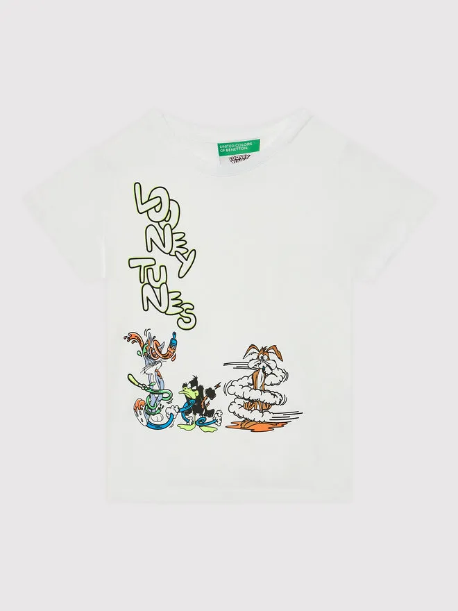 United Colors Of Benetton T-Shirt · Looney Tunes · Λευκό