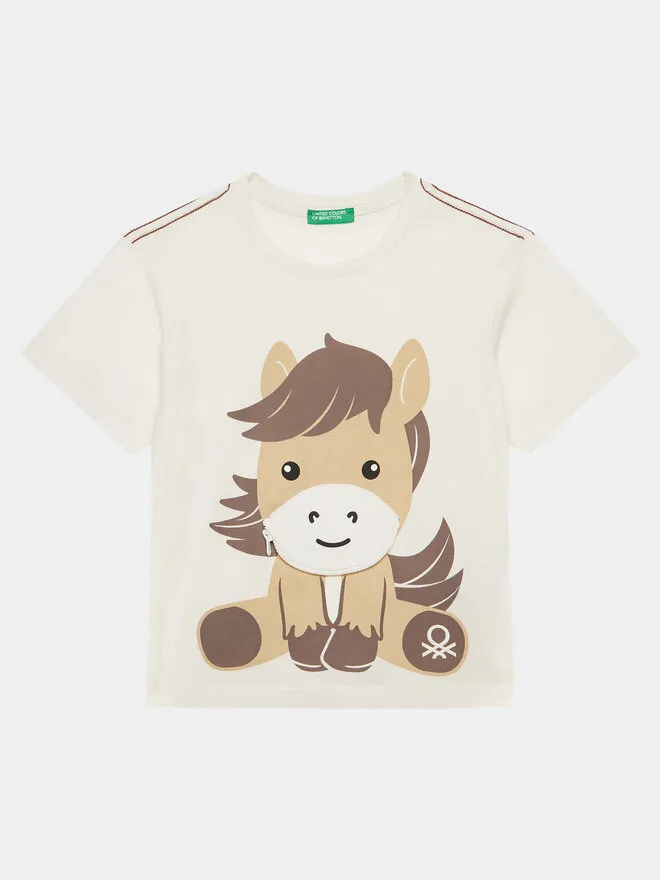 United Colors Of Benetton T-Shirt · Εκρού