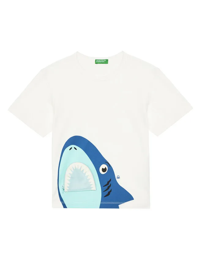 United Colors Of Benetton T-Shirt · Εκρού