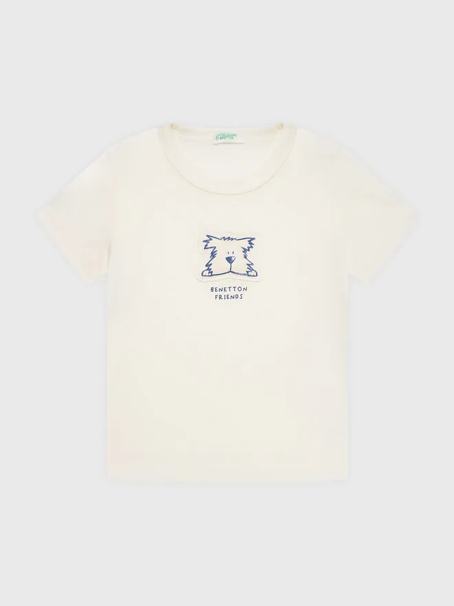 United Colors Of Benetton T-Shirt · Εκρού