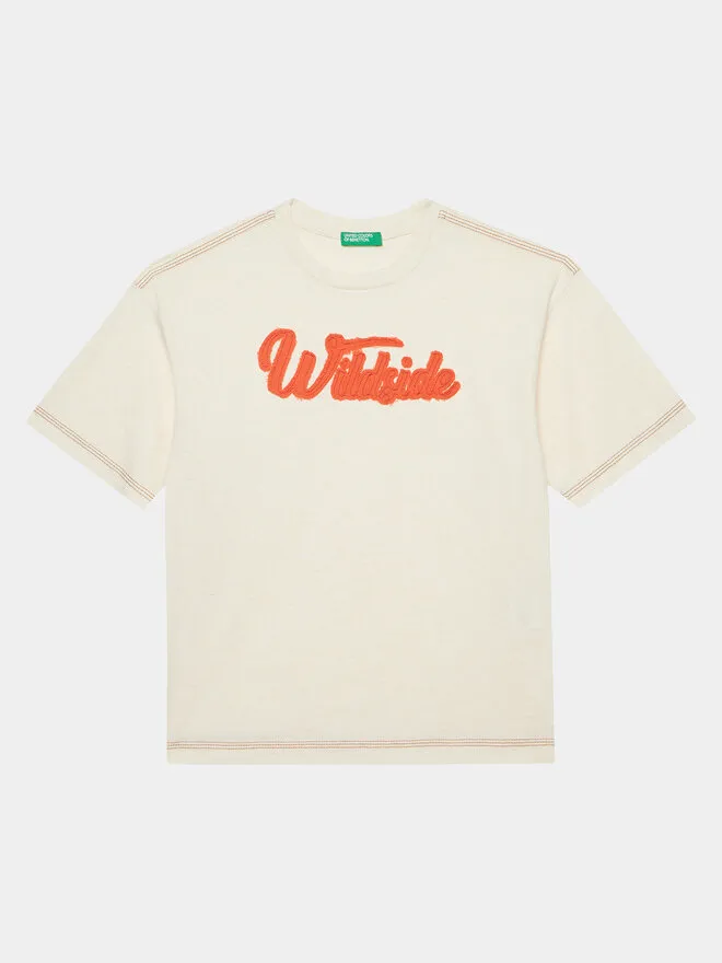 United Colors Of Benetton T-Shirt · Εκρού