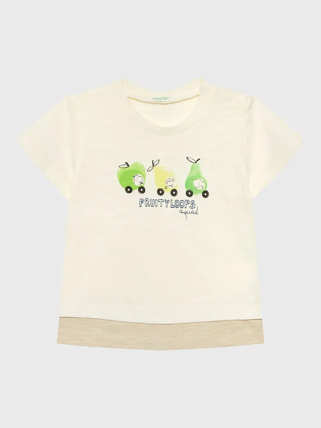 United Colors Of Benetton T-Shirt · Εκρού