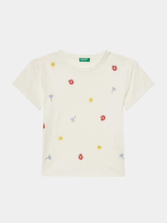 United Colors Of Benetton T-Shirt · Εκρού