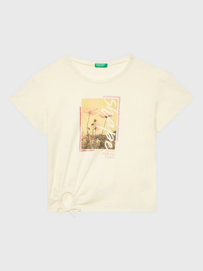 United Colors Of Benetton T-Shirt · Εκρού