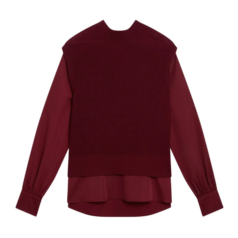 2-in-1 Knit vest shirt CAYCEY