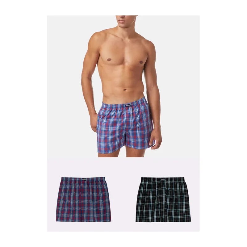 Poplin plaid boxer 2 pack