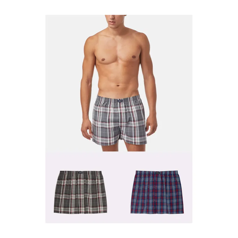 Poplin plaid boxer 2 pack