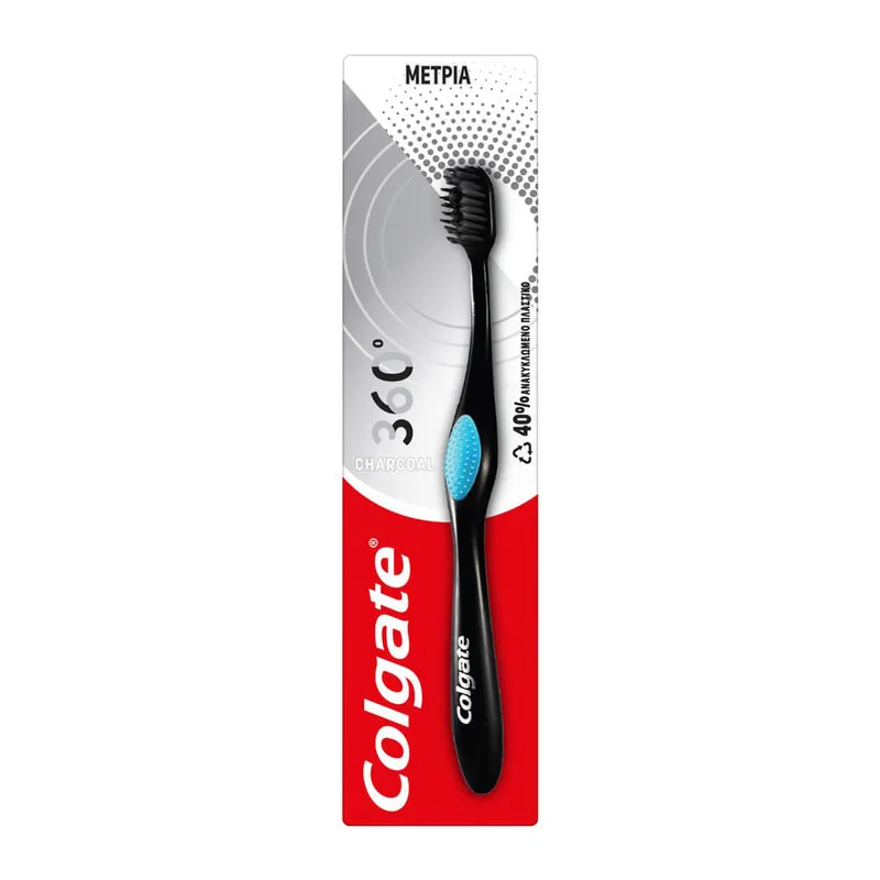 360 Black Medium Toothbrush