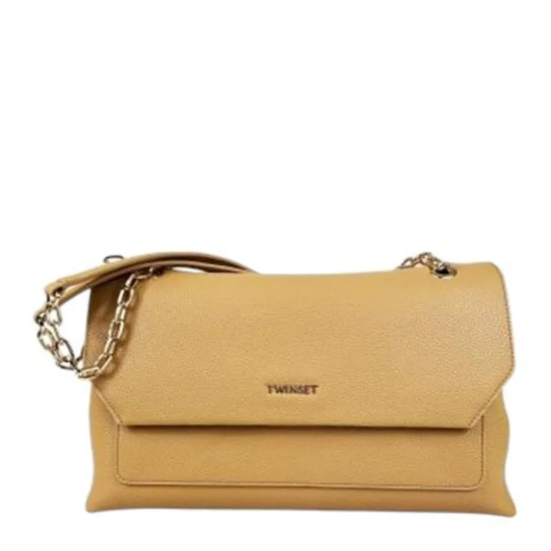 Shoulder bag with metal logo