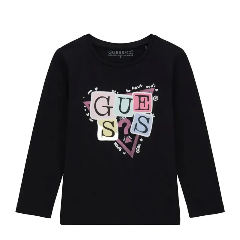 T-shirt with triangular multi-colored logo