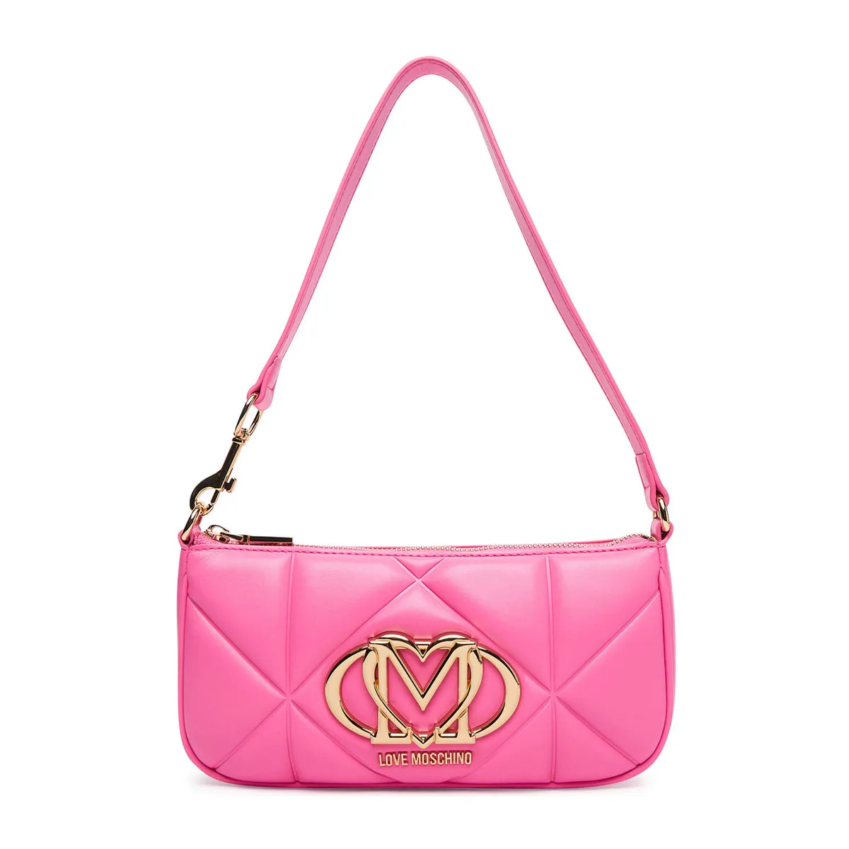 Quilted handbag with metal logo
