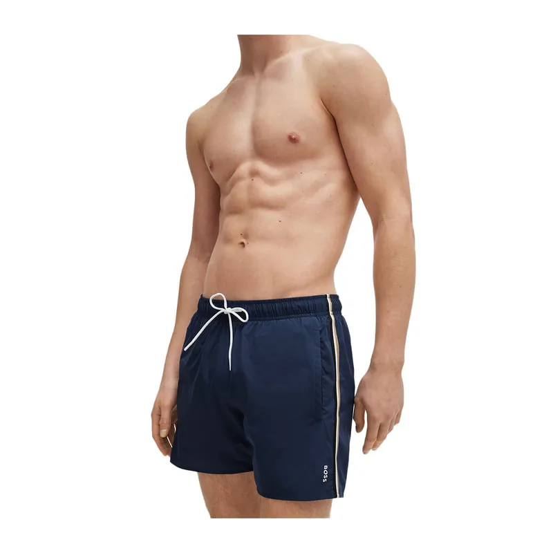 Swim shorts with signature stripe