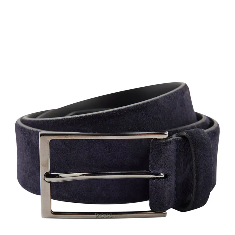 Suede belt with metal buckle